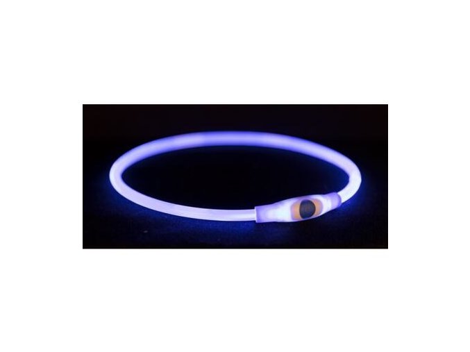 Flash light ring USB, blikací obojek, modrá (RP 2,10 Kč) (Velikost svítícího kroužku L-XL: 65 cm/ ø 8 mm)