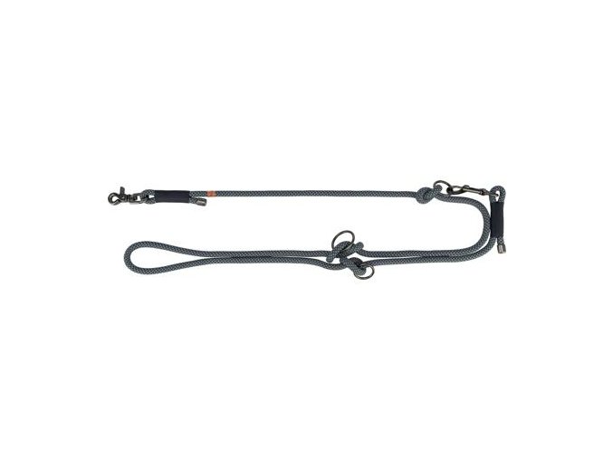 Soft Rope prodlužovací kulaté tkané vodítko, S-XL: 2.00 m/ 10 mm, černá/šedá