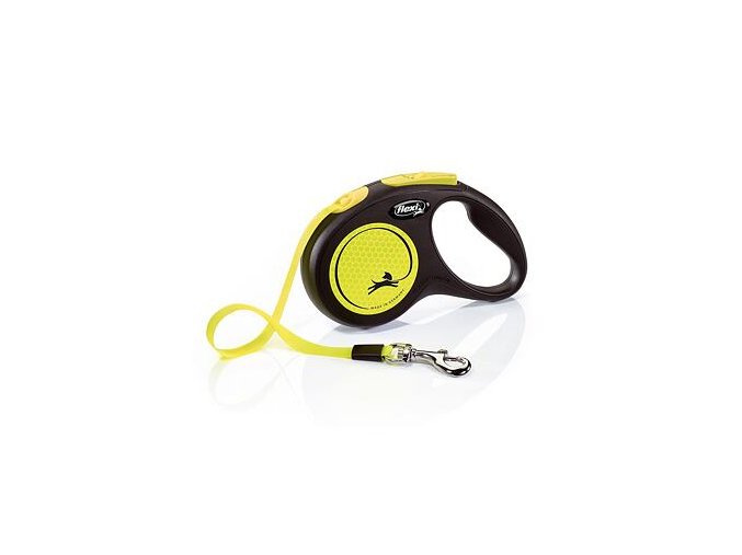Flexi New Neon S pásek 5 m, max. 15 kg, žlutá