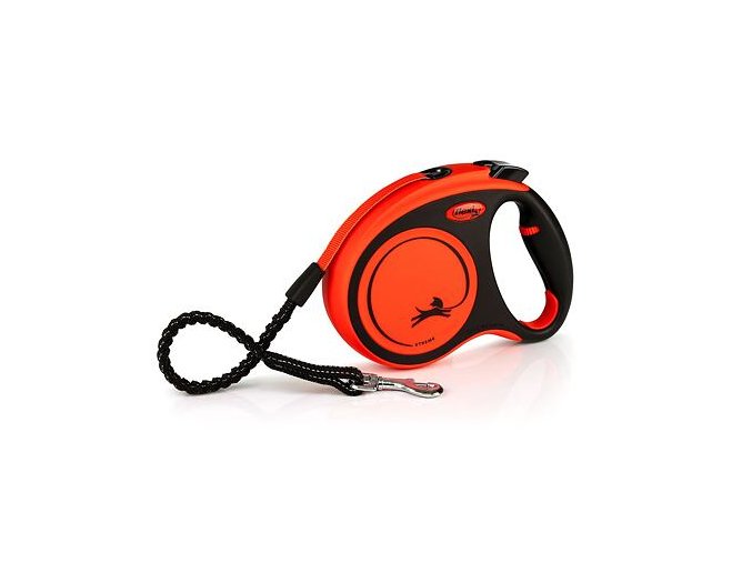 Flexi Xtreme M pásek 5 m, max. 35 kg, černá/oranžová