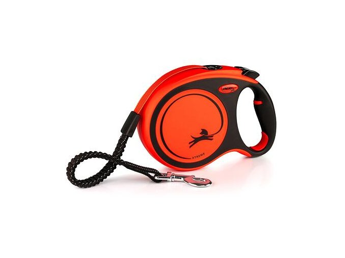 Flexi Xtreme L pásek 8 m, max. 55 kg, černá/oranžová