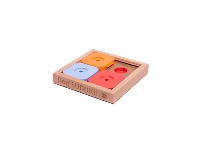 Dřevěný hlavolam Sudoku Basic Color od My Intelligent Dogs/obtížnost 1