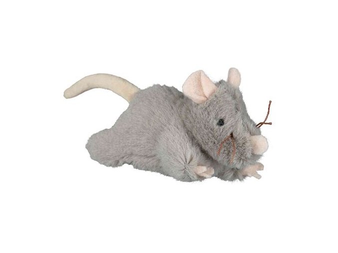 Plyšová myš šedá, robustní 15 cm