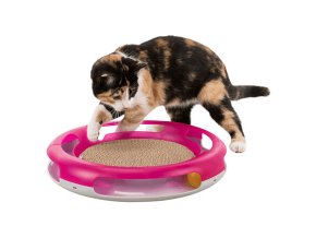 Hračka pro kočku kruh s kuličkou a škrabacím kartonem 37 cm