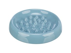Slow Feed, keramická miska k pomalému krmení, 0.25 l/ø 18 cm, modrá, šedá