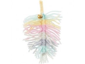 Peříčko z vlny s rolničkou, hračka pro kočky, 14 cm, polyester