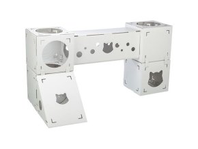 FINCA FELICE kartonový nábytek pro kočky, 125 x 62 x 62 cm, nosnost 8 kg, bílá