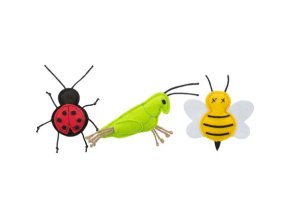 Hmyzáček - filcová hračka pro kočky (beruška/vosa/kobylka), 11 cm