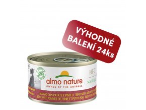 Almo Nature HFC DOG - Hovězí s bramborem a hráškem 95g výhodné balení 24ks