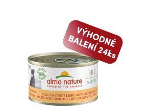 Almo Nature HFC DOG - Kuřecí s mrkví a rýží 95g výhodné balení 24ks