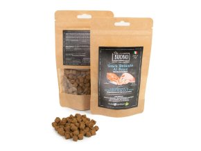 Farm Company PIU BUONO pamlsky pro psy s lososem, rybou a krevetami 80 g (zdravé zuby a kosti)