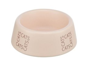 Keramická miska pro kočky s nápisem CATS, 0,15 l/ø 12 cm, růžová