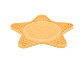 Lick´n´Snack HVĚZDA - podložka k pomalému krmení, 23,5 cm, silikon, žlutá