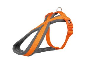 Nylonový postroj PREMIUM podšitý - papaya