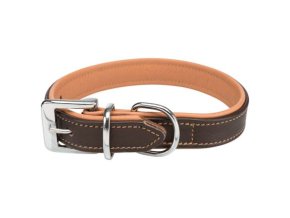 Obojek ACTIVE COMFORT kožený, hnědá/světle hnědá (Velikost koženého obojku ACTIVE COMFORT L-XL: 52-63 cm/30mm)