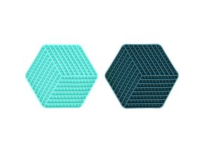 Lízací podložka Leki hexagon 22,4x19,5 mix barev Flamingo