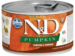 N&D PUMPKIN Dog konzerva Venison & Pumpkin Mini 140 g