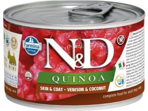 N&D QUINOA Dog konzerva Venison & Coconut Mini 140 g