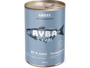 Louie konzerva pro psy ryba s rýží 1200 g