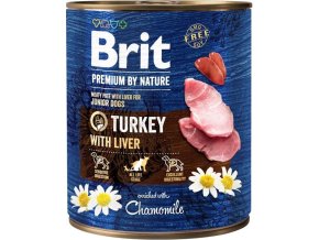 Brit Premium by Nature Dog konzerva - Turkey with Liver 800 g
