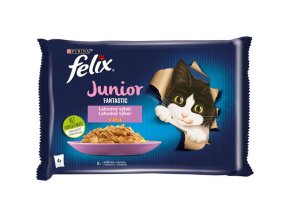 Felix Fantastic Junior kapsička masové kousky v želé (Multipack 4 x 85 g)