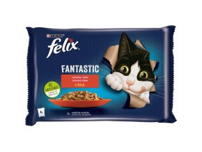 Felix Cat Fantastic kapsička masový výběr v želé (Multipack 4 x 85 g)