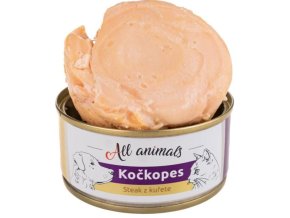 ALL ANIMALS Kočkopes konzerva steak z kuřete 100g