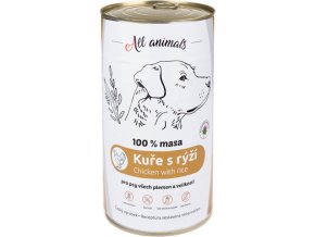 ALL ANIMALS konzerva pro psy kuřecí maso mleté s rýží 1200g