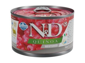N&D QUINOA Dog konzerva Pork Neutered Mini 140 g