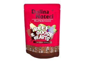 DOLINA NOTECI SUPERFOODS hovězí a husí srdíčka kapsička pro psy 300 g