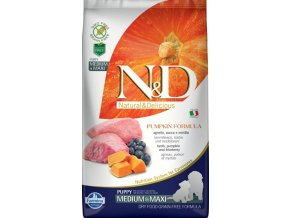 N&D PUMPKIN Dog GF Lamb & Blueberry Puppy Medium & Maxi 2,5 kg