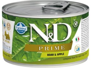 N&D PRIME Dog konzerva Wild Boar & Apple Mini 140 g