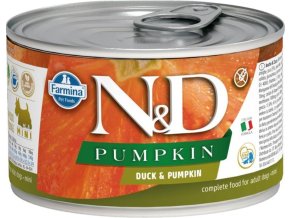 N&D PUMPKIN Dog konzerva Duck & Pumpkin Mini 140 g
