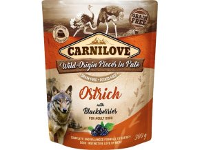 Carnilove Dog kapsička Paté Ostrich with Blackberries 300 g
