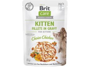 Brit Care Cat kapsička Fillets Gravy Kitten Choice Chicken 85 g