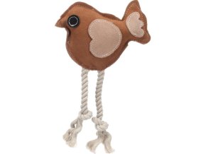 Hračka kůže+provaz Swa pták 14 cm Flamingo