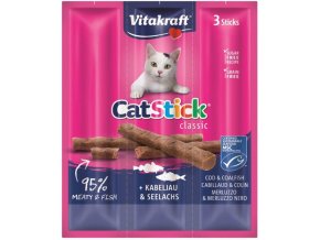 Vitakraft Stick mini cat - treska 18 g (3 ks)