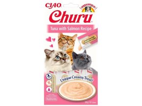 Inaba Churu cat snack Tuňák s příchutí lososa 4x14 g