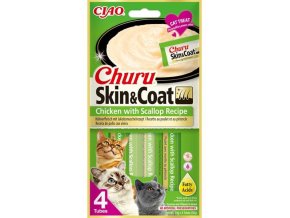Inaba Churu Skin & Coat kuře a hřebenatka 4 x 14g