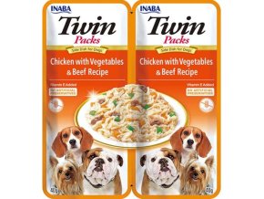 Inaba Twin Packs dog kuře & zelenina, hovězí 80 g