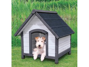 Natura bouda pro psa se sedlovou střechou, S-M: 71 x 77 x 76 cm, šedá