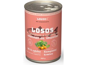 Louie konzerva pro psy losos, rakytník, prebiotika 400 g