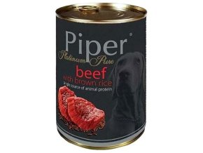 PIPER PLATINUM PURE hovězí s hnědou rýží, konzerva pro psy, 400 g
