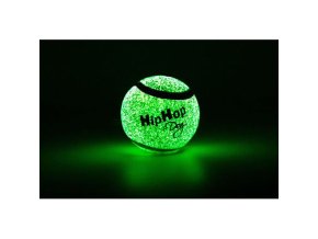Neonový ve tmě svítící tenisový míč 6,5 cm HIPHOP DOG (1 ks)