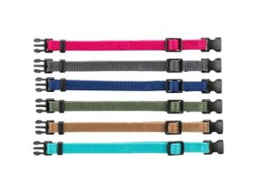 Balení nylonových rozeznávacích obojků pro štěňata M-L 22-35cm/10mm,fuchs,šedá,mod,khaki,korál,tyrkys