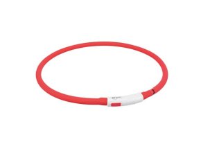 Flash USB svítící obojek XS-XL 70 cm / 10 mm, - červená