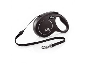 Flexi New Classic M šňůra 5 m, max. 20 kg, černá