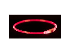 Flash light ring USB, blikací obojek, červená (RP 2,10 Kč) (Velikost svítícího kroužku L-XL: 65 cm/ ø 8 mm)