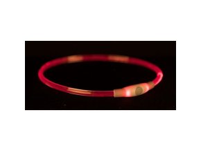 Flash light ring USB, blikací obojek, červená