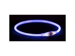 Flash light ring USB, blikací obojek, modrá